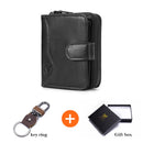 Cartera de cuero para hombre BULLCAPTAIN, carteras de negocios, tarjetero multifunción, caja pequeña para tarjetas