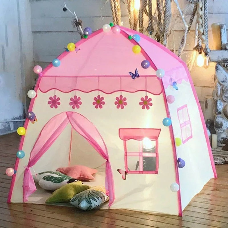 Baby Princess Game House Flowers Blühender Junge Mädchen Übergroßes Haus Faltbares Spielzelt Kinder Indoor Outdoor Castle Tent Geschenke