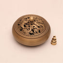 Quemador de incienso de tres patas de artesano de cobre, placa de estufa Zen Xuande, quemador de sándalo, quemador de incienso puro