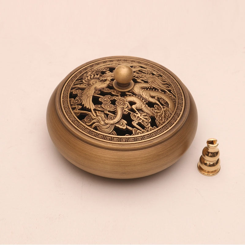 Quemador de incienso de tres patas de artesano de cobre, placa de estufa Zen Xuande, quemador de sándalo, quemador de incienso puro