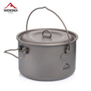Widesea Camping Tableware Titanium Cookware set tourism cauldron Outdoor Cooking Pot Picnic Kitchen Hiking Trekking