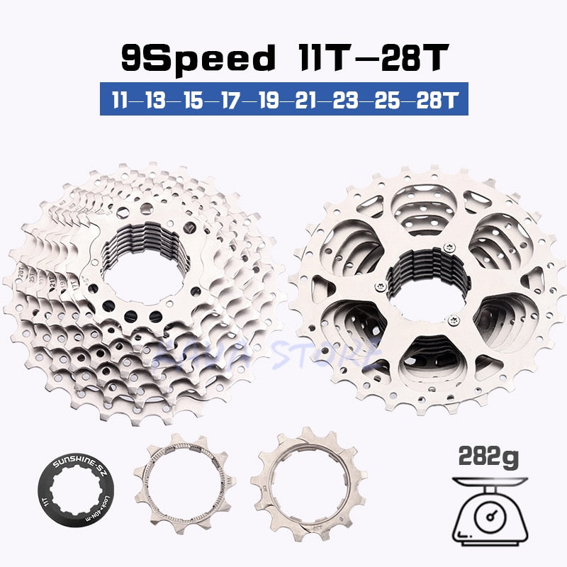 SUNSHINE Road Bike Freewheel 11-25T/28T/32T/34T/36T Bicycle Flywheel 8/9/10/11/12S Speed Cassette Sprocket for Shimano HG K7