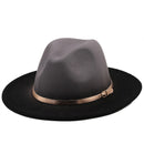 Sombrero de fieltro de lana de imitación para hombre y mujer, gorras de Jazz, gorras redondas americanas europeas, sombreros de bombín de 56-58CM, para invierno y otoño