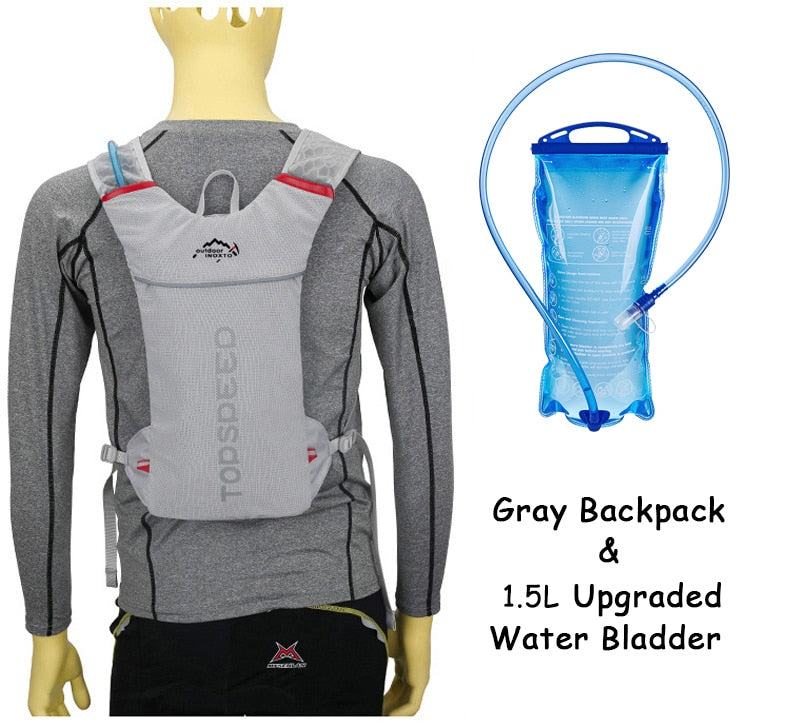 Ultraligero Trail Running Mochila Deporte al aire libre Ciclismo Hidratación Chaleco Paquete Mochila Bolsa 1.5L Bolsa de agua Vejiga