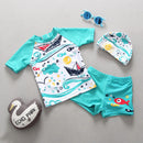 Swimwear for Children 3 Pieces Long Sleeve Swimsuit Kids Sun UV Protection Baby Bathing Clothes Child Toddler Swimming Suit Boys
