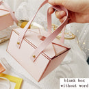 StoBag 5pcs Bronzing Portable Paper Box Leather Portable Rope Chocolate Candy Packaging Birthday Party New Year Gift Decoration