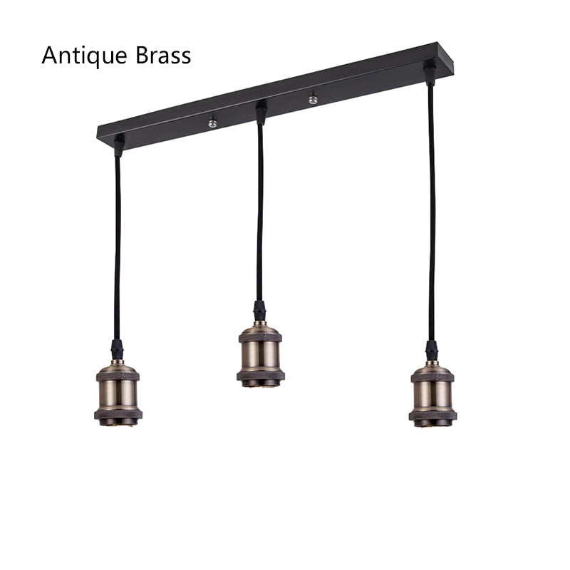 Retro Industrial Loft LED Bar Pendent Lamp E27 Socket Pendant lights Aluminum Dining Room Pendent Lights Kitchen Hanging Lamps