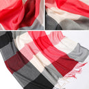 2022 Plaid Frauen Hijab Schal Pashmina Dame Tücher Foulard Stirnband Quaste Kaschmirähnliche Winter Schals Warme Weibliche Wraps Bandana