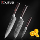 XITUO Kitchen Knife Japanese Knife Cooking Set 3&quot; 5&quot; 7&quot; 8&quot; inch+Laser Damascus Pattern Paring Fruit Vege Chef Knife Kitchen Tool