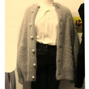 Herbst Winter Kaschmir warme Pullover Frauen Strickjacke Frauen Jacke Nachahmung Wasser Samt Mantel Neue elegante lose Tops