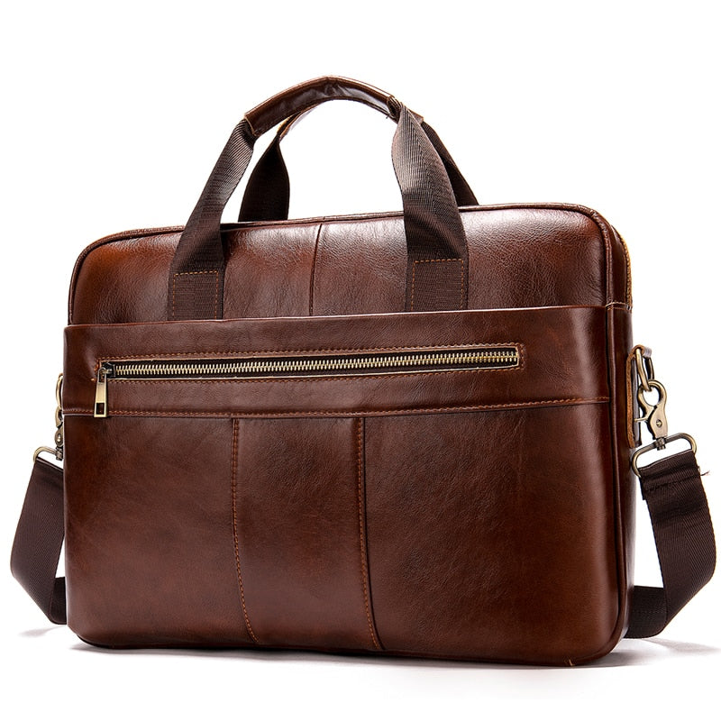 Westal Herren Aktentaschen Umhängetasche Herren Echtleder 14 Zoll Laptoptasche Herren Leder Büro Business Taschen für Dokument 8572