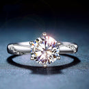 Klassischer Moissanit-Ring aus 925er Sterlingsilber, 1 Karat, IJ-Farbe, Lab-Diamant-Schmuck, einfacher Stil, Jahrestagsring