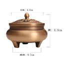 Quemador de incienso de tres patas de artesano de cobre, placa de estufa Zen Xuande, quemador de sándalo, quemador de incienso puro