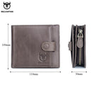 Billetera BULLCAPTAIN de cuero genuino para hombre, monedero pequeño, billetera corta Retro, billetera multifunción informal británica