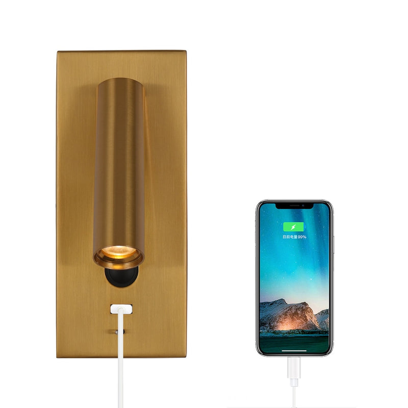 Modern Bed lamp Interior wall lamp with USB Charging Decoration for bedroom Reading Lighting hotel headboard 3W led wall Light