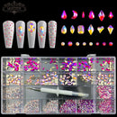 21 Grids Crystals Diamonds Nail Rhinestones Set 3100pcs FlatBack Rhinestones Kit Sparkling Nail Art With 1 Pen For Decorations