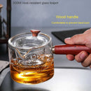 BORREY 500Ml Glass Teapot With Infuser Liner Filter Glass Tea Maker With Wooden Handle Office Boil Tea Ware Set Teapot Kettle