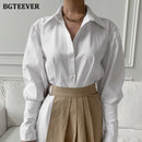 BGTEEEVR Stylish Women Turn-down Collar Irregular Shirt Dress Elegant Long Sleeve Female Pleated Dress 2021 Spring 2 Pieces