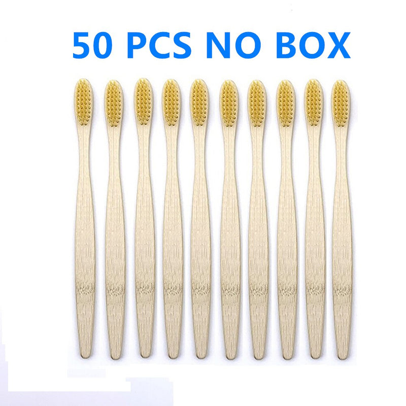 50/40/30-pack Bamboo Toothbrush Adults Soft Bristles Biodegradable Plastic-Free Toothbrushes Low Carbon Eco Bamboo Handle Brush