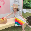 Humor Bear, novedad de verano, vestido sin mangas para niña bonita, vestido de fiesta de princesa para niño pequeño, vestido estampado con lazo en la espalda, ropa para bebé y niño