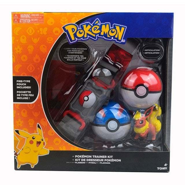 TOMY Pokemon Genuine  Elf Ball Belt Pikachu Pokeball Pocket Monster Variant ModelToy Set cosplay Action Figure Model Kids Toy