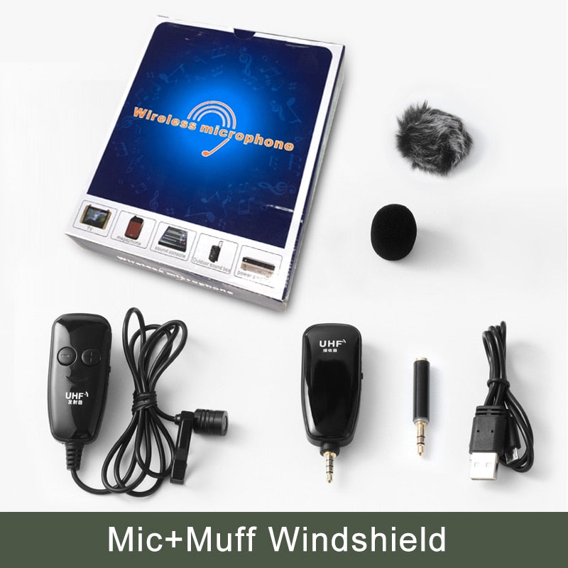 UHF Wireless Lavalier-Mikrofon mit Lavalier-Revers-Mikrofon-Sender und -Empfänger für Computer-Lautsprecher-Telefon-DSLR-Kamera