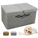 Custom Dog Toy Box Canvas Storage Bin Collapsible Pet Supplies Storage Basket For Organizing Pet Toys Leash Clothes Accessories