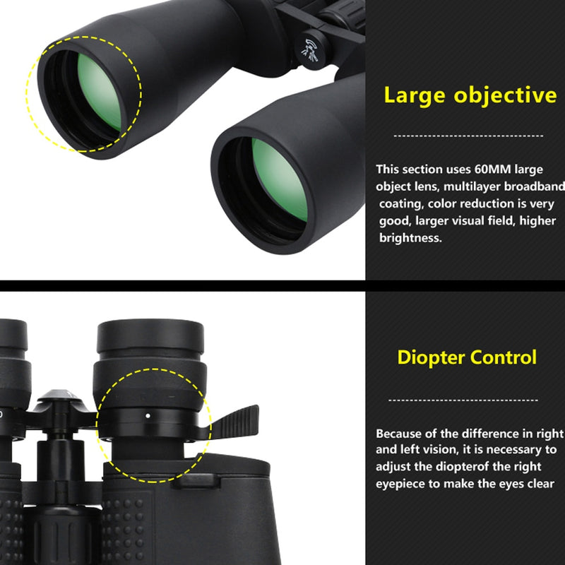 Borwolf 10-380X100  High Magnification Long Range Zoom 10-60 Times Hunting Telescope Binoculars  HD Professiona  Zoom