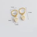 WANTME Fashion Princess Crown Pave Crystal Zircon Pendant Stud Earrings for Women Genuine 925 Sterling Silver Punk Jewelry Gift