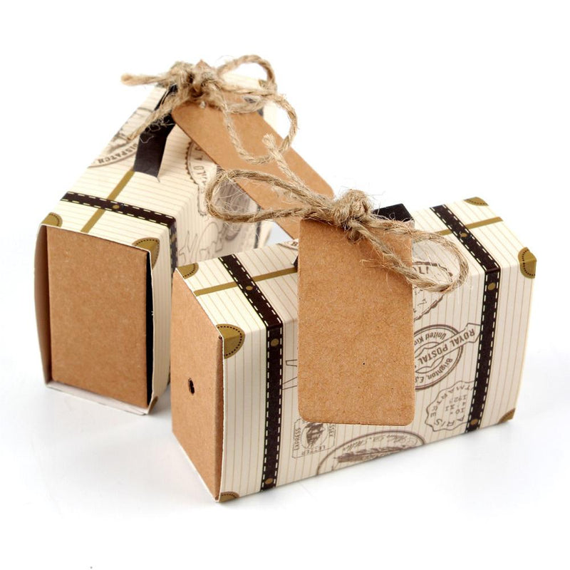 Ourwarm 50 Uds. Favores de boda papel Karft caja de regalo de dulces brújula con etiqueta regalo de boda para invitados recuerdo decoración de fiesta de nacimiento