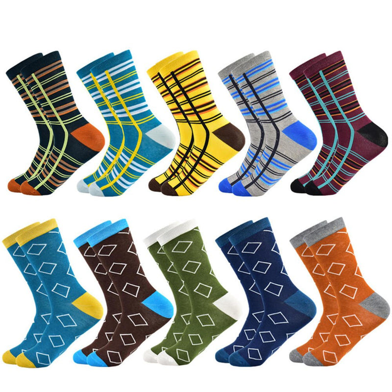 2020 Frühlings- und Sommersocken Herrenmode Lässige Farbstreifen Happy for Summer Cotton Socks Men
