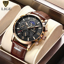 2022 Men's Watches LIGE Top Brand Luxury Men Wrist Watch Men Leather Quartz Watch Sports Waterproof Male Clock Relogio Masculino