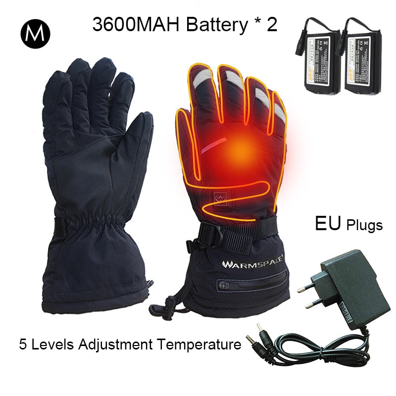 Männer Frauen Motorrad elektrisch beheizte Handschuhe Temperatur 5 Geschwindigkeitseinstellung USB Handwärmer Sicherheit für Skifahren Wandern Camping