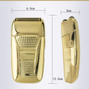 Afeitadora eléctrica para hombres, máquina de afeitar, recortadora de barba, Cable Usb, cabezal de corte doble alternativo Retro, cuerpo de galvanoplastia