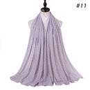 Luxuey Pom Pom Bubble Chiffon Hijab Scarf Women Long Shawl Wrap Muslim Headband Maxi Islamic Sjaal 180*70cm