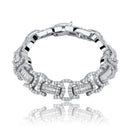 TOPGRILLZ New 13mm Byzantine Bracelet High Quality Iced Out Micro Pave Cubic Zirconia Hip Hop Personalised Jewelry For Gift