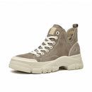 BeauToday Casual Sneakers Women Suede Leather Round Toe Lace-Free High Top Ladies Retro Fashion Flat Shoes Handmade 29575