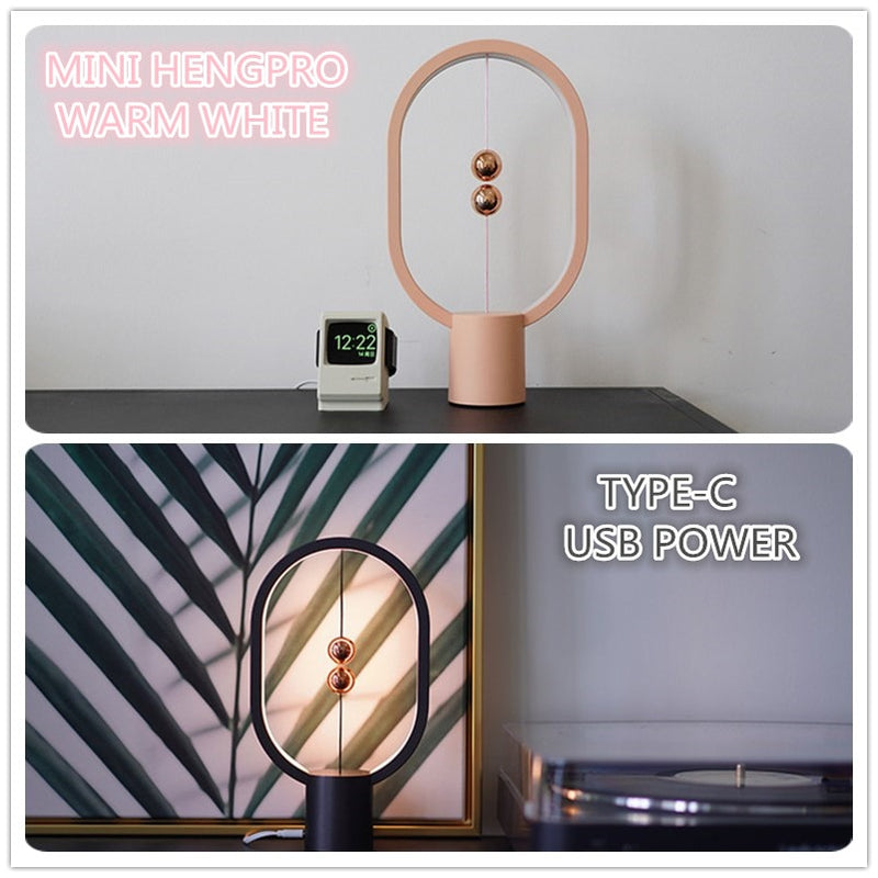 Novedad de 2022, Mini interruptor de aire magnético HENG elipse alimentado por USB, lámpara de mesa LED de equilibrio de luz nocturna, decoración del hogar y la Oficina