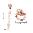 Baby Toys Silicone Beads Teethers Wooden Rings Handmade Bracelet Pacifier Chain Clips Teething Pram Stroller Bell Baby Products