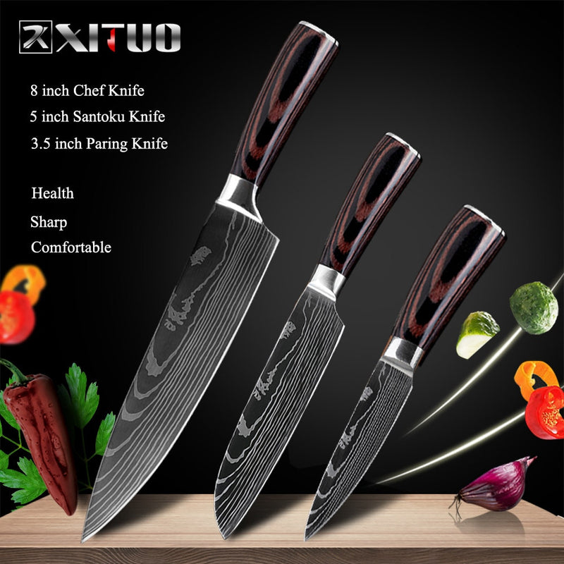 XITUO Kitchen Chef Knives Set High Carbon Stainless Steel Sharp Boning Steak Knife Slicing Santoku Chef knife Cooking Tool