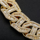 TOPGRILLZ pulsera para hombre 16mm punta Baguette Curb cadena alta calidad Iced Cubic Zirconia Hip Hop rapero joyería de lujo regalo fiesta