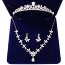 Luxus Kristall Perlen Blatt Brautschmuck Sets Strass Krone Tiaras Halskette Ohrringe Set für Braut Afrikanische Perlen Schmuck Sets