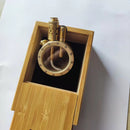 Encendedor de gasolina de cobre puro hecho a mano, encendedores de tanque de aceite transparentes visibles de cuarzo, colección redonda portátil, regalo para hombre