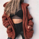 Chaqueta de otoño invierno abrigos femeninos 2022 nueva moda coreana zip teddy fur mujeres abrigo mujer chaquetas casuales mujer pusheen