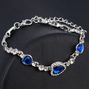 2020 New Korean Fashion Jewelry Crystal Heart Charm Bracelets &amp; Bangles Pulseiras Blue Rhinestone Bracelets For Women