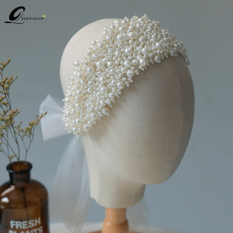 Diademas Para Mujer Bandeau Ali Pearl Hair Opaski Accesorios Vintage Hairband Novia Novia Diadema Accesorios Para El Cabello