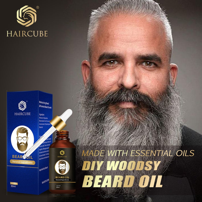 Haircube Men Fast Beard Growth Oil Natural Beard Growth Enhancer Thicker Oil Nourishing Leave-in Conditioner Beard Care Product