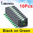 Labelwell 10pcs laminated Compatible for label tape 231 131 6/9/12mm Black on white tape 431 531 631 131 221 211 Printer Ribbon