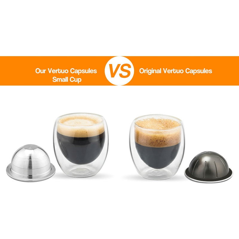 230ML Vertuo Coffee Filters For Nespresso Vertuoline GCA1 & Delonghi ENV135 Refillable Stainless Steel Coffee Capsule Pod