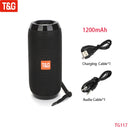 T&amp;G TG117 Portable Bluetooth Speaker Wireless Bass Column Waterproof Outdoor Music Vibro Speakers TF Card Subwoofer Loudspeaker